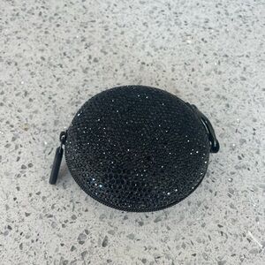 NWOT Elegant Black Glitter Earbud Case